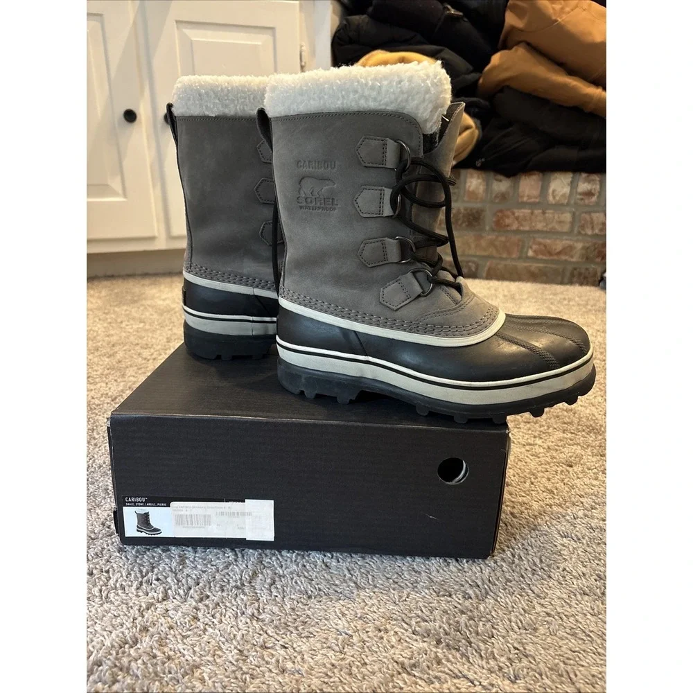 Sorel Caribou Snow Boots Waterproof Lined Women's Sz 8  *WORN ONLY 2x* EUC