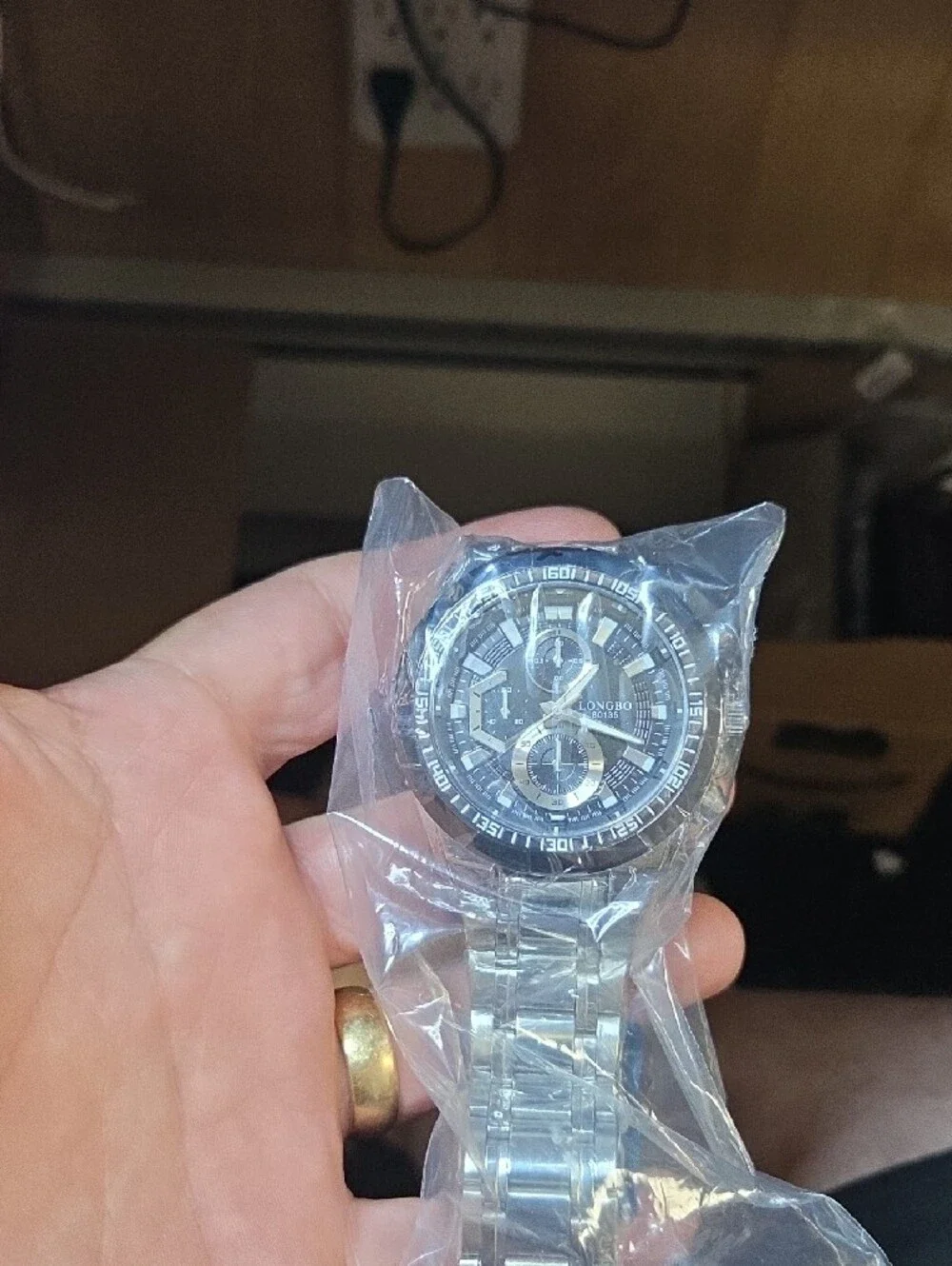N/A black chronograph