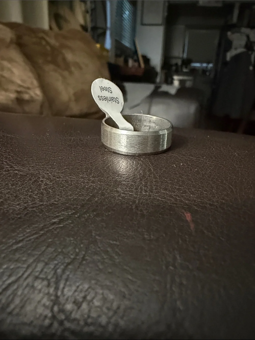 NWT Brushed Stainless Steel Band Ring - Silver Size 7