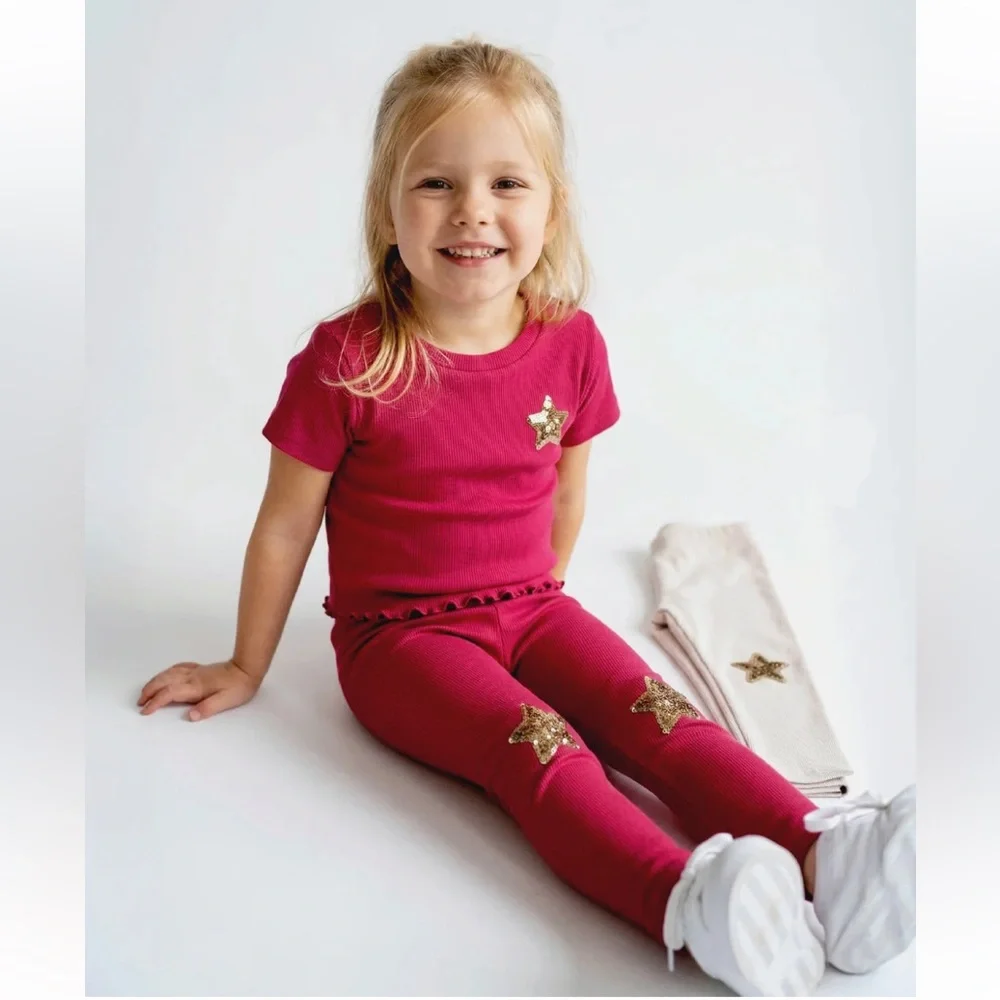 NWT Petite Hailey Girls' Fuchsia Star Set