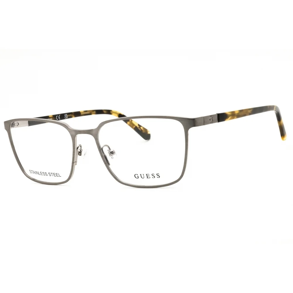 NWT Guess GU50243 Matte Gunmetal Rectangle 56mm Eyeglasses