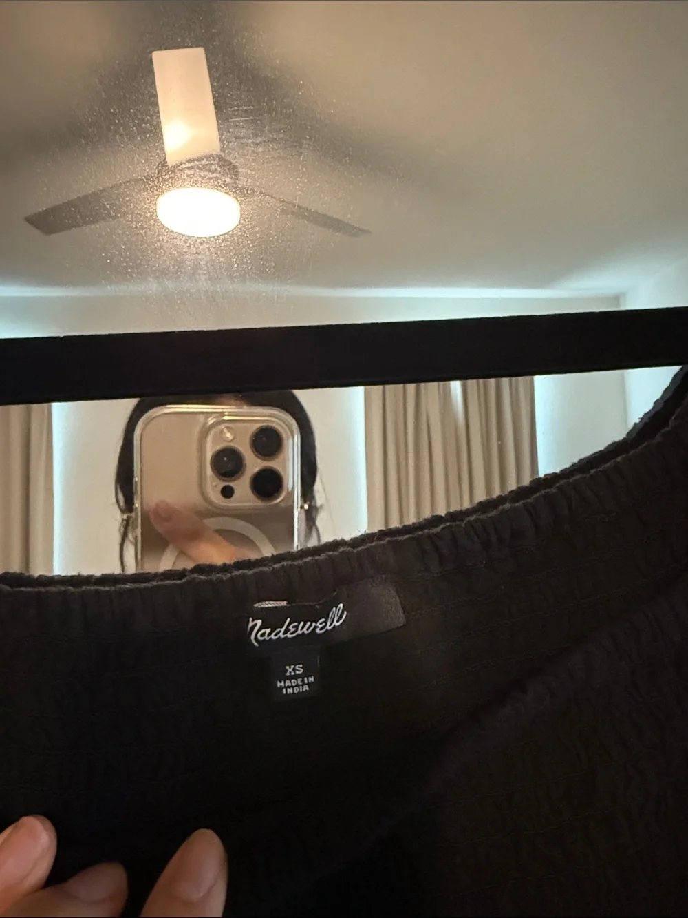 Madewell black smocked