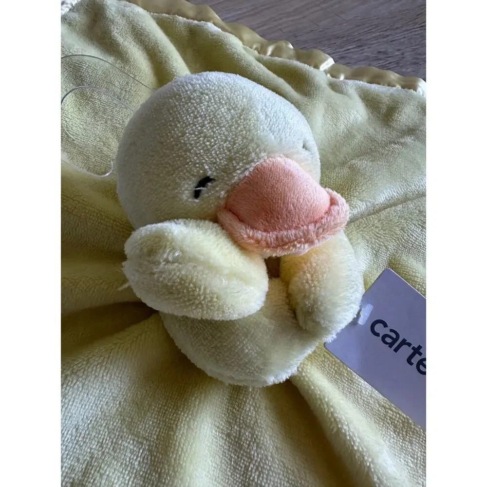 Carter's Yellow Duck Lovey Security Blanket Satin Trim NEW