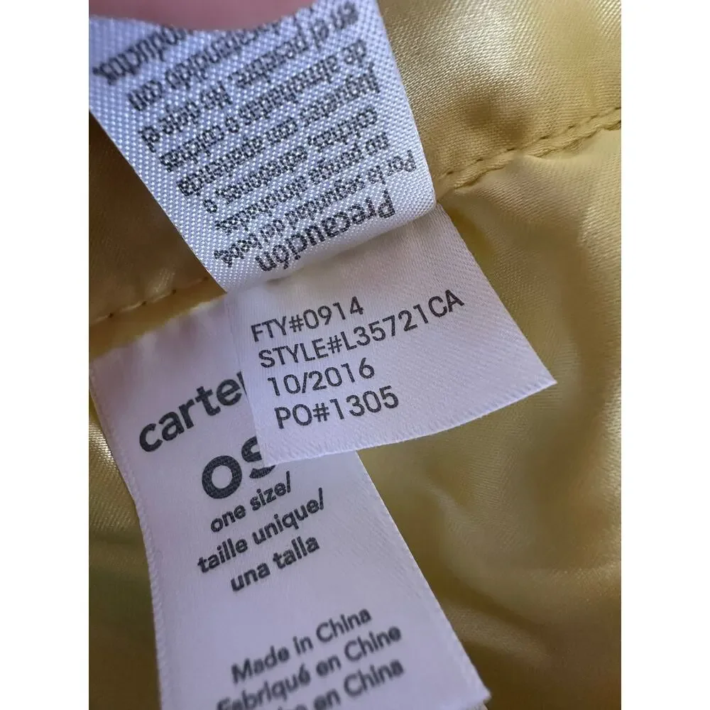 Carter's Yellow Duck Lovey Security Blanket Satin Trim NEW