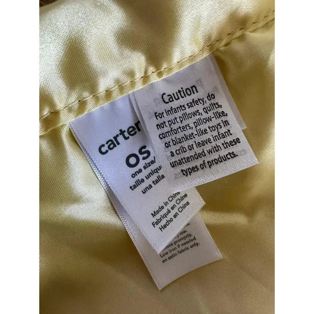 Carter's Yellow Duck Lovey Security Blanket Satin Trim NEW