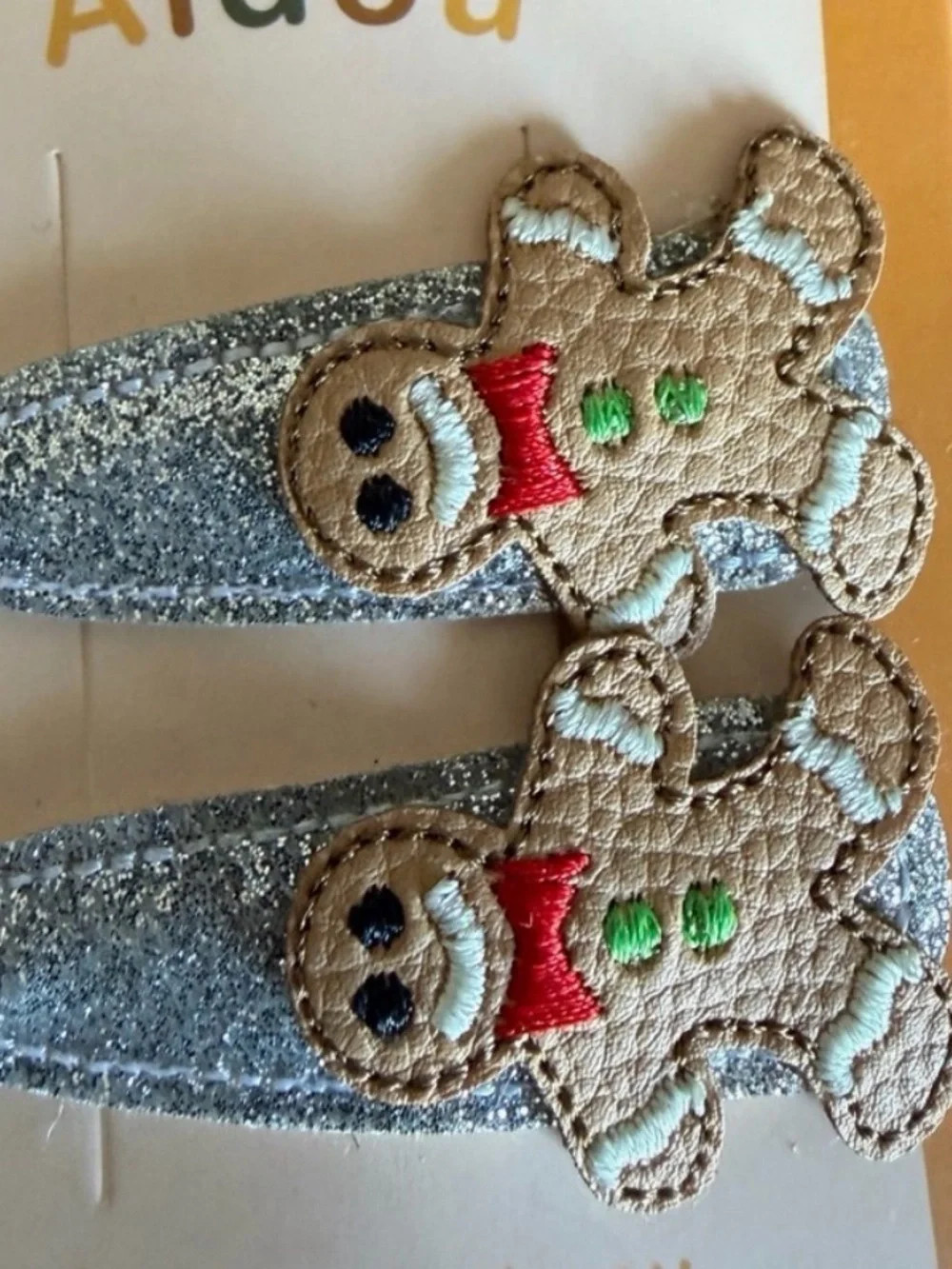 None gingerbread hairclips