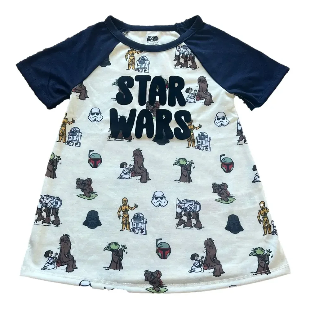 Disney Store Star Wars Kids Nightgown with Blue and Cream Accents