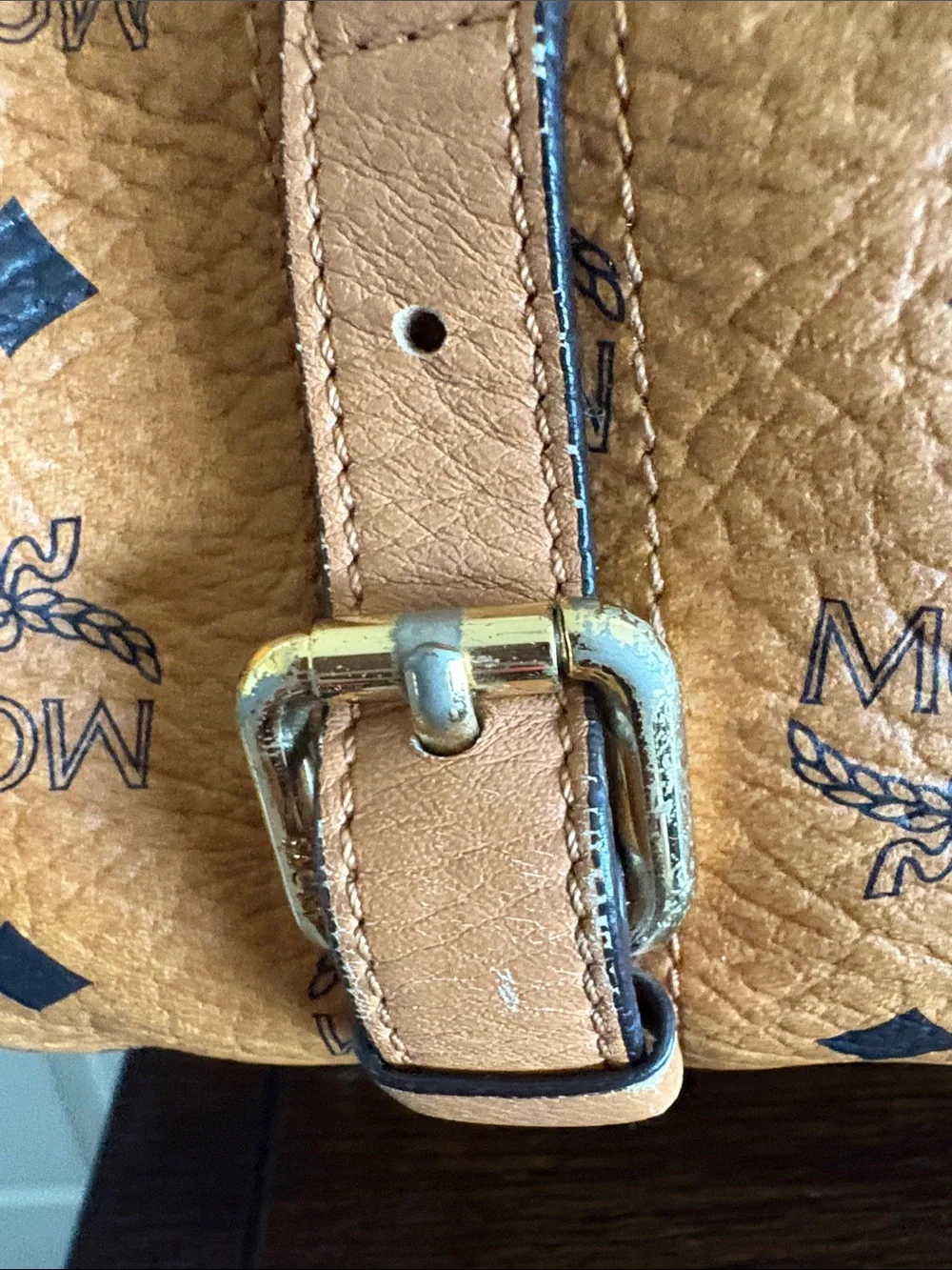 MCM satchel tan