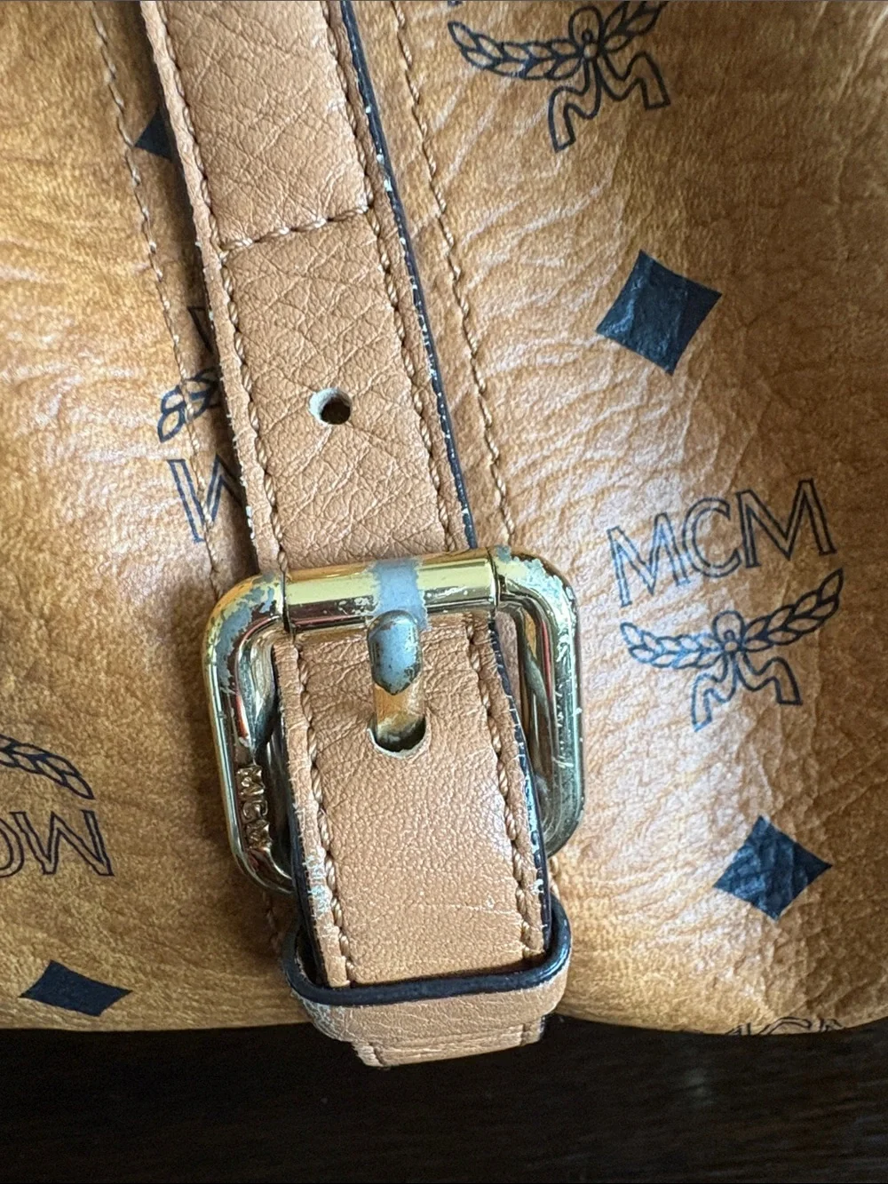 MCM satchel tan