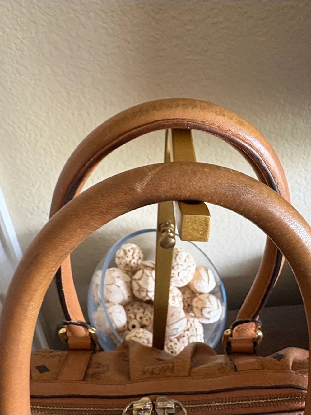 MCM satchel tan