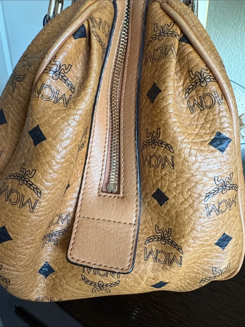 MCM satchel tan