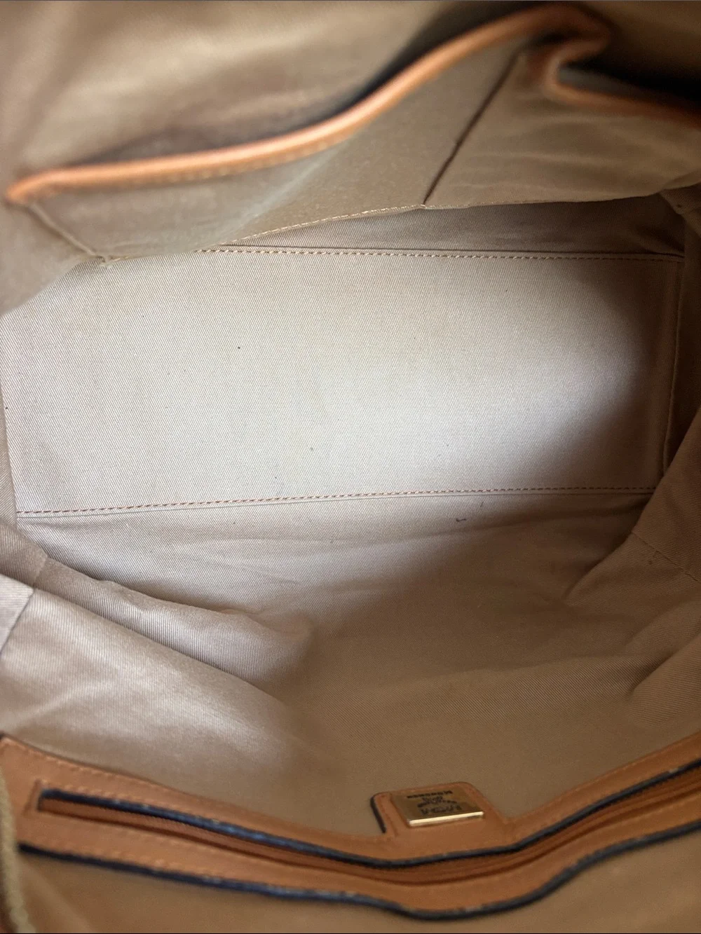 MCM satchel tan