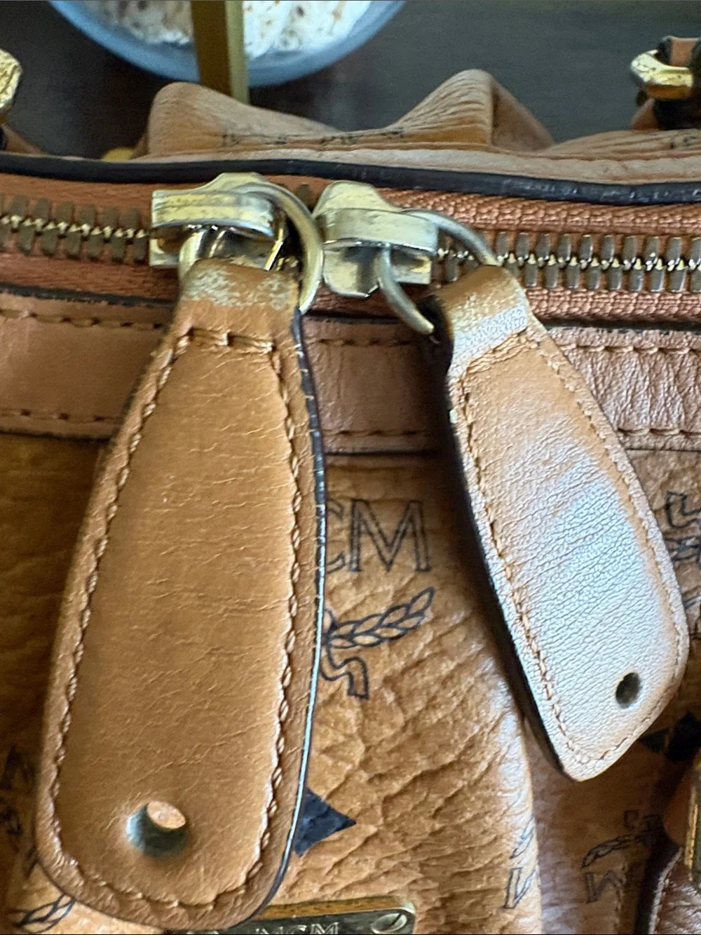 MCM satchel tan