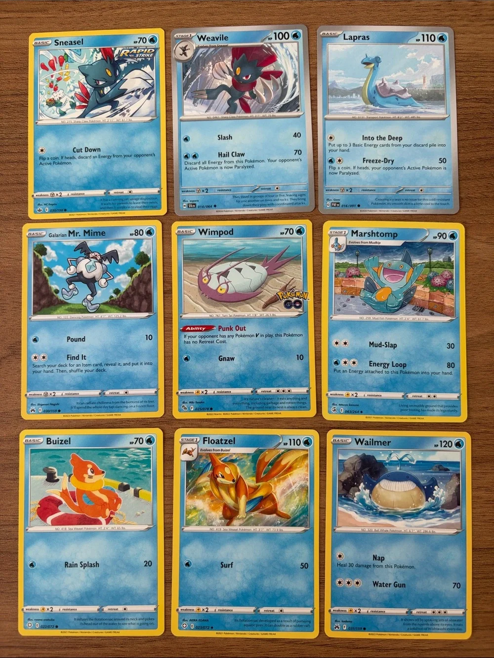 💧 Water Pokémon Card Lot | Lapras Buizel Wailmer Weavile ✨5/$25✨