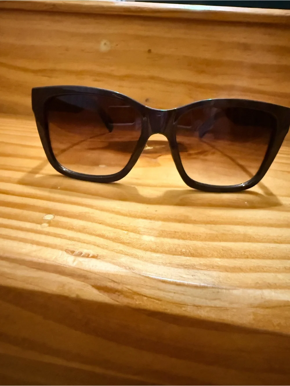 SUNHAUK Tuscany Oversized Square Sunglasses Brown Gradient Smokestone Gloss