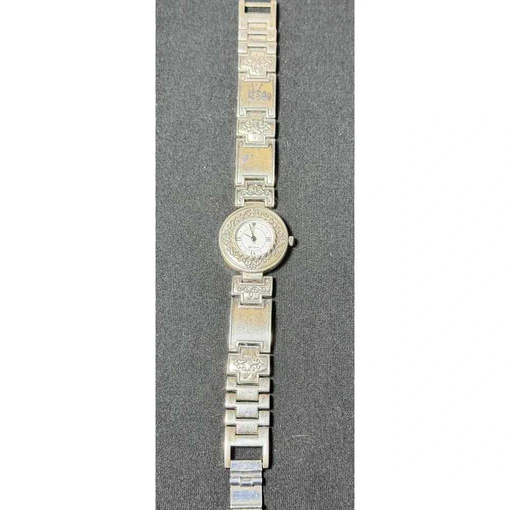 Brighton Montreal Women's Silver Tone Watch Ornate Bracelet Quartz Untested