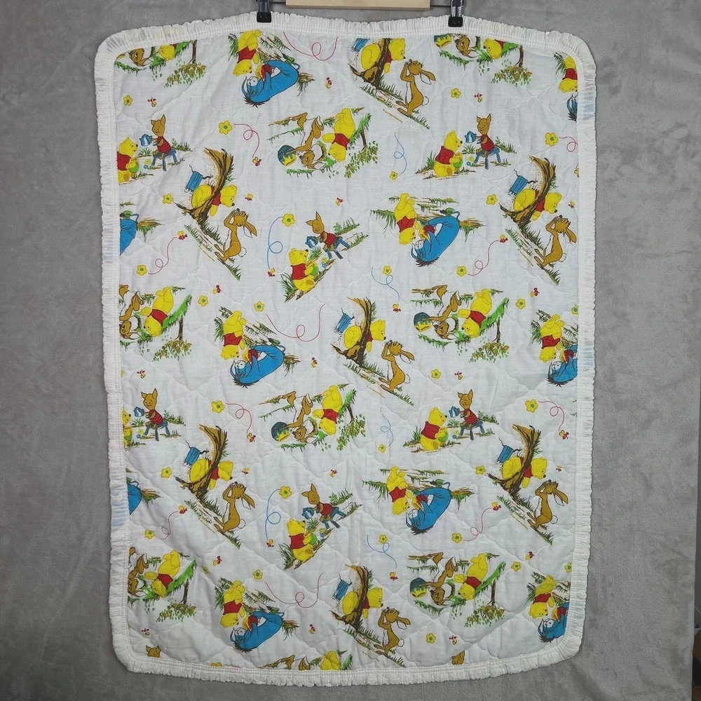 Winnie The Pooh Quilted Baby Blanket Sears Collection‎ Disney Vintage 33x43