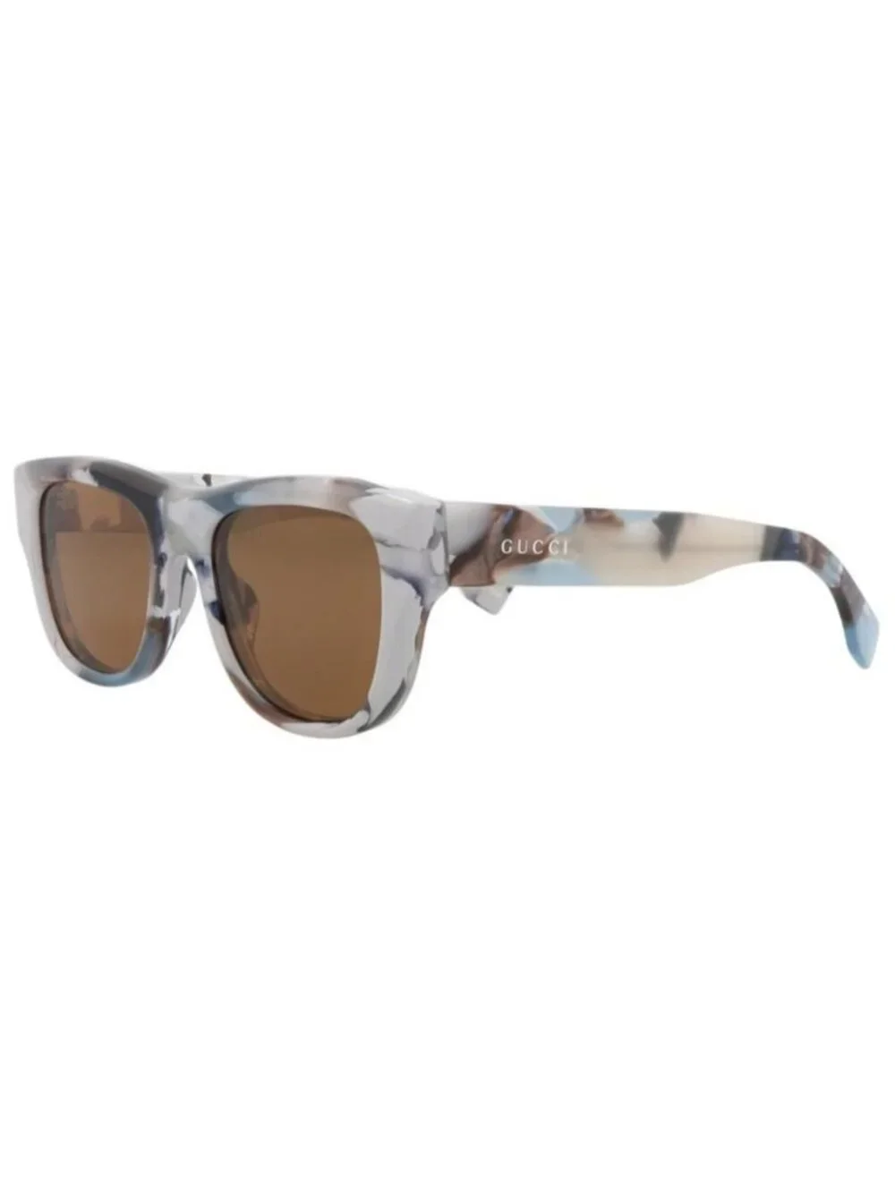 New Gucci Mens Square/Rectangle Grey Grey Brown Fashion Designer Sunglasses