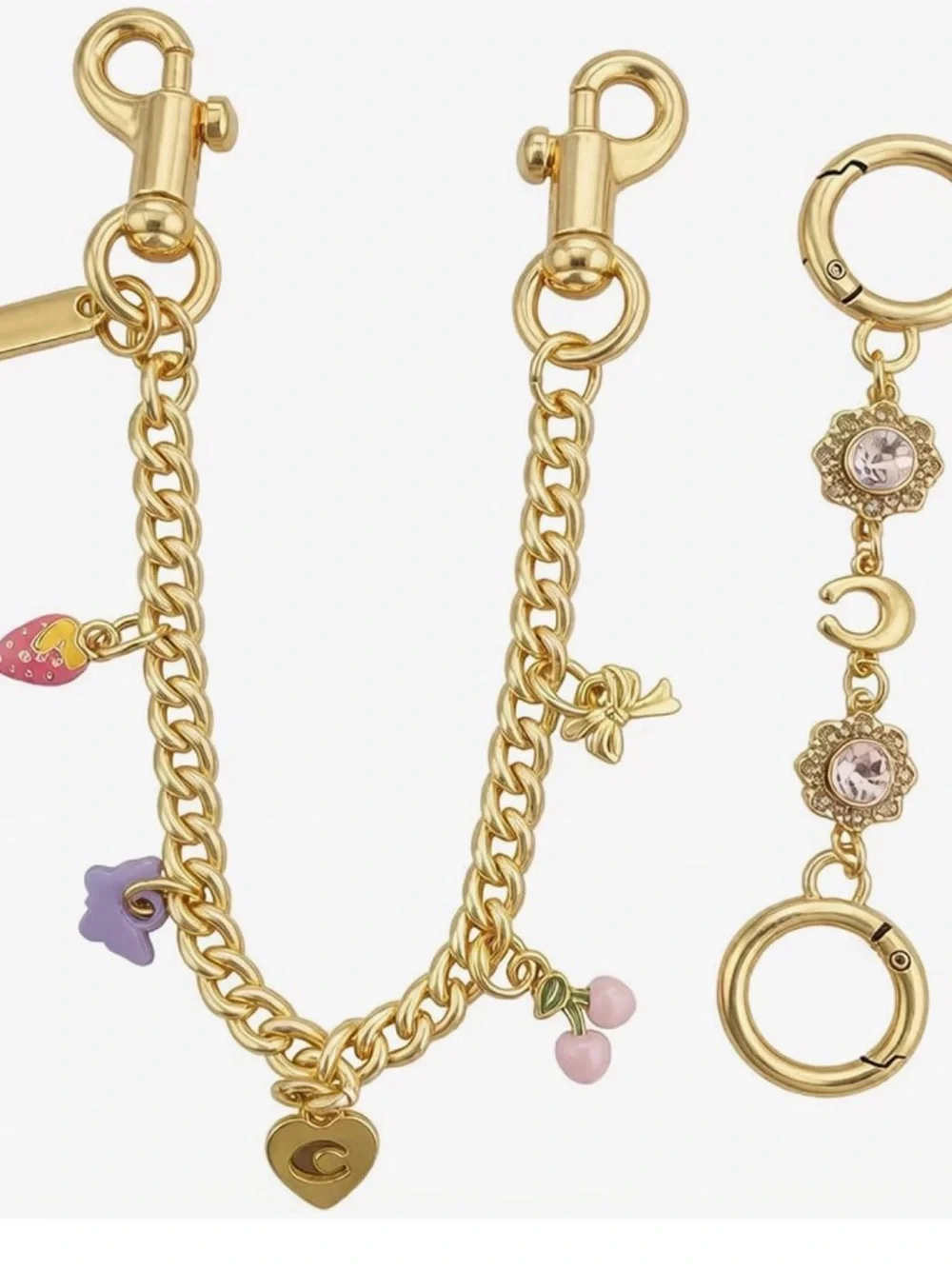 Jequiba designer inspired Gold bag Charm Chain and key holder