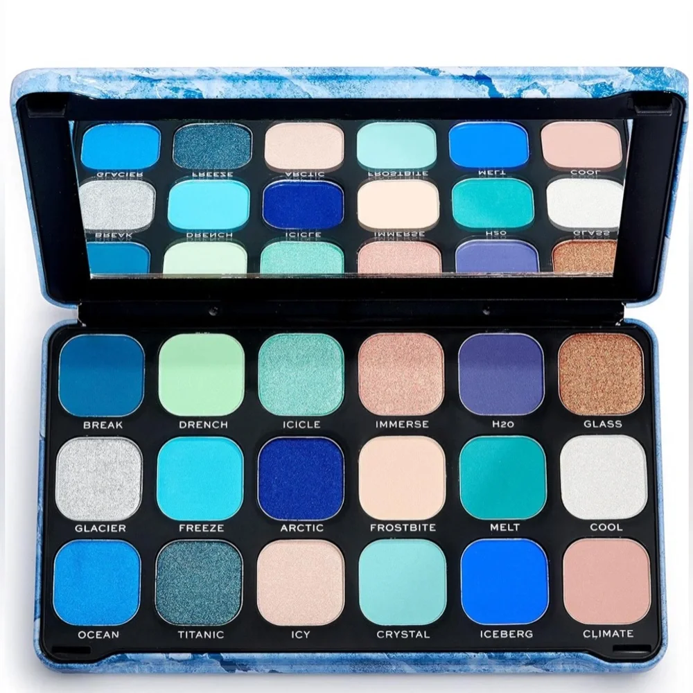 Makeup Revolution Eyeshadow Palette London Forever Flawless Ice, 18 Shades New