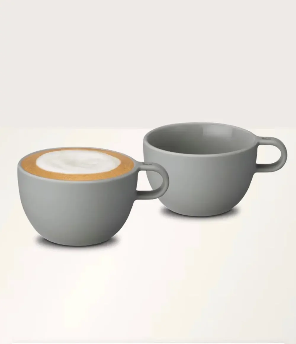 Set of 2 Nespresso Barista Cappuccino Medium Cups gray