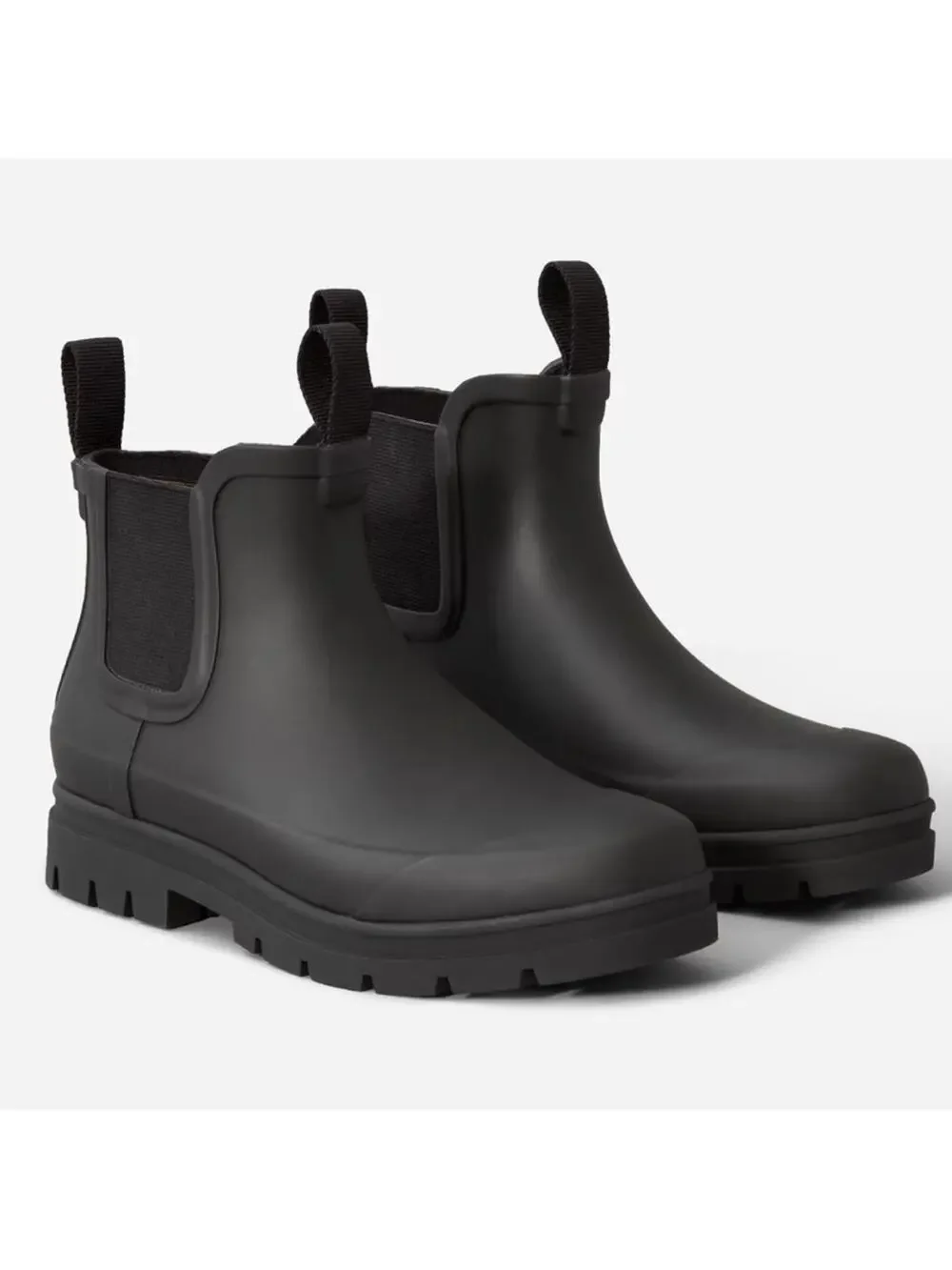 Everlane Black Chelsea Rain Boots Size 8 Waterproof Lug Sole Minimalist NWOB