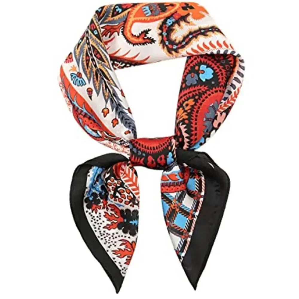 Red and Black Head Hair Scarf Like Satin Silk Scarf Sleeping Hair Wrapping