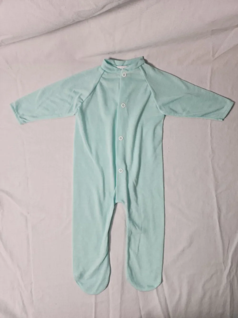 Sleepy Dreams Mint Green Footed Sleeper Pajamas Medium 12-18 lbs USA VTG
