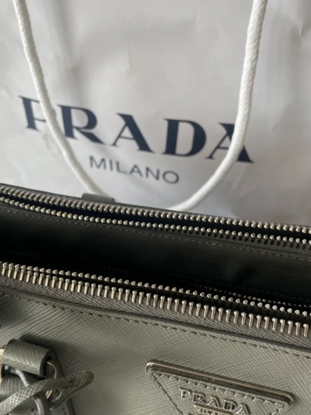 Prada polished clean gray