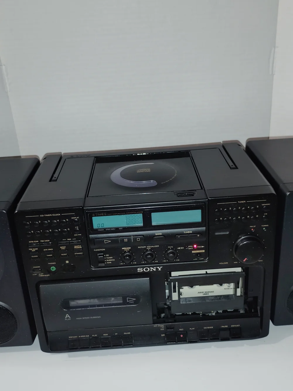 Sony Black Stereo System with Dual Speakers and CD/Cassette