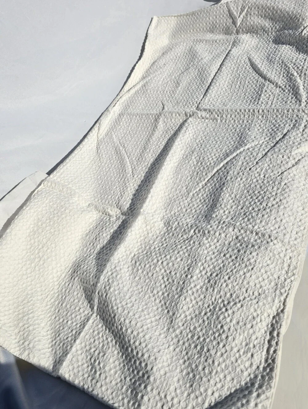 New Quince King/cal King Honeycomb Luxe Undyed Cream Duvet Cover Set 2 Shams