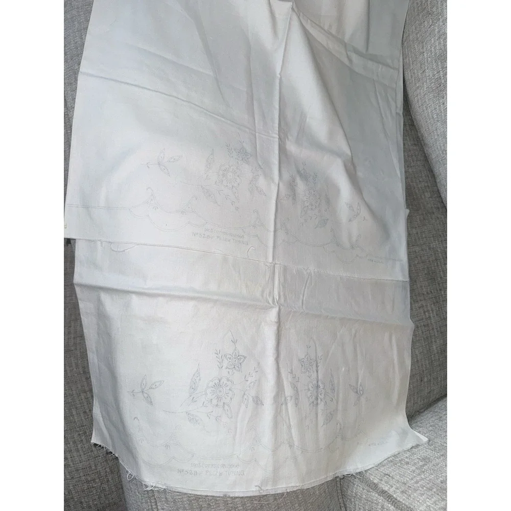 Vintage Pillowcase Tubing Stamped To Embroider Two Cases Matching