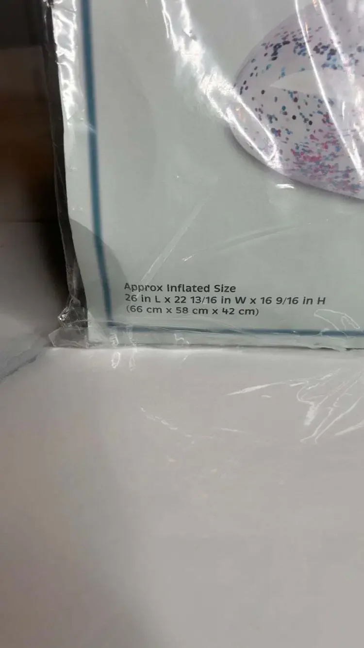 Inflatable chair 90s 2000s style clear  with glitter. Girls room dorm retro teen