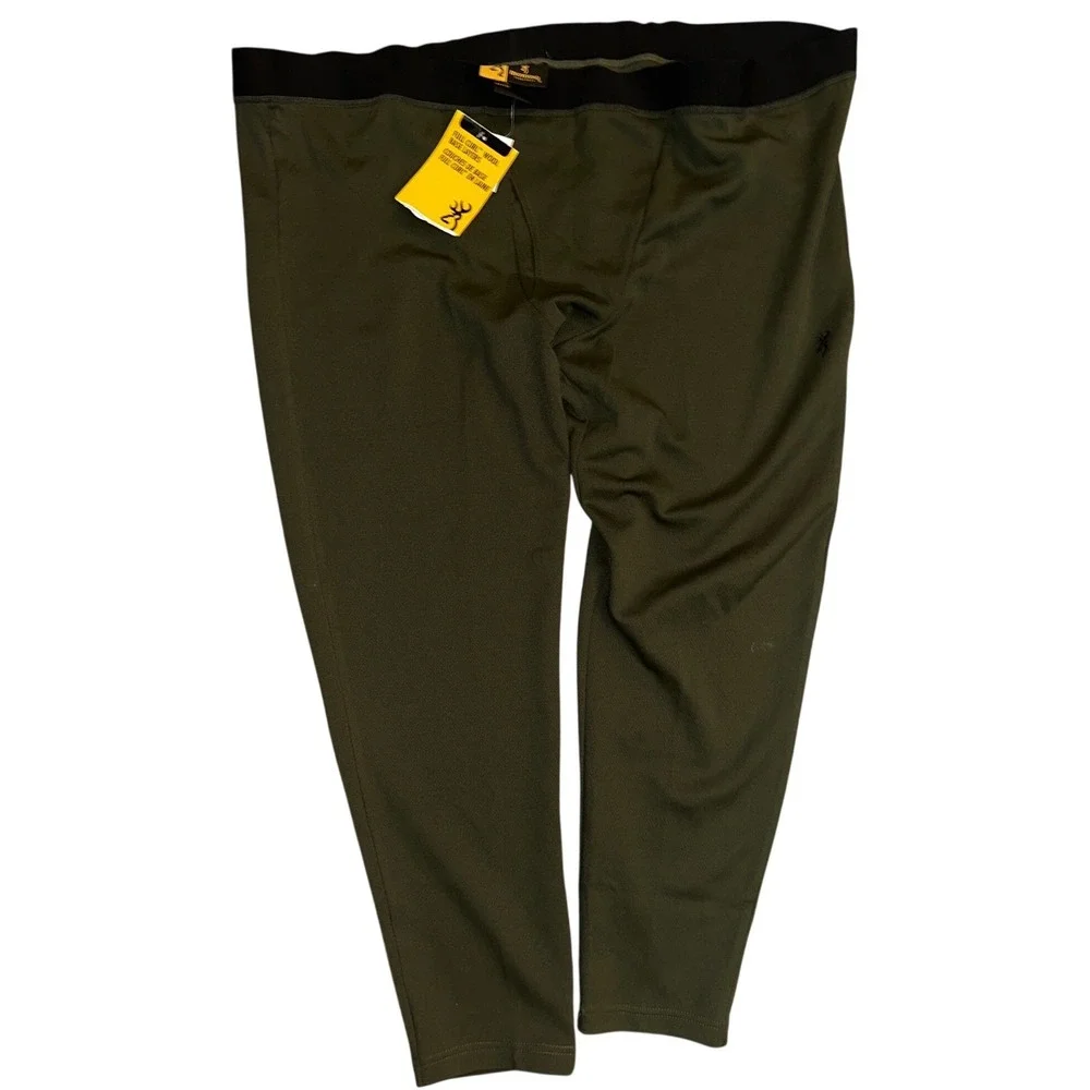 Browning Full Curl Wool Base Layer Pants Mens XXL‎ Olive Green Thermal Leggings