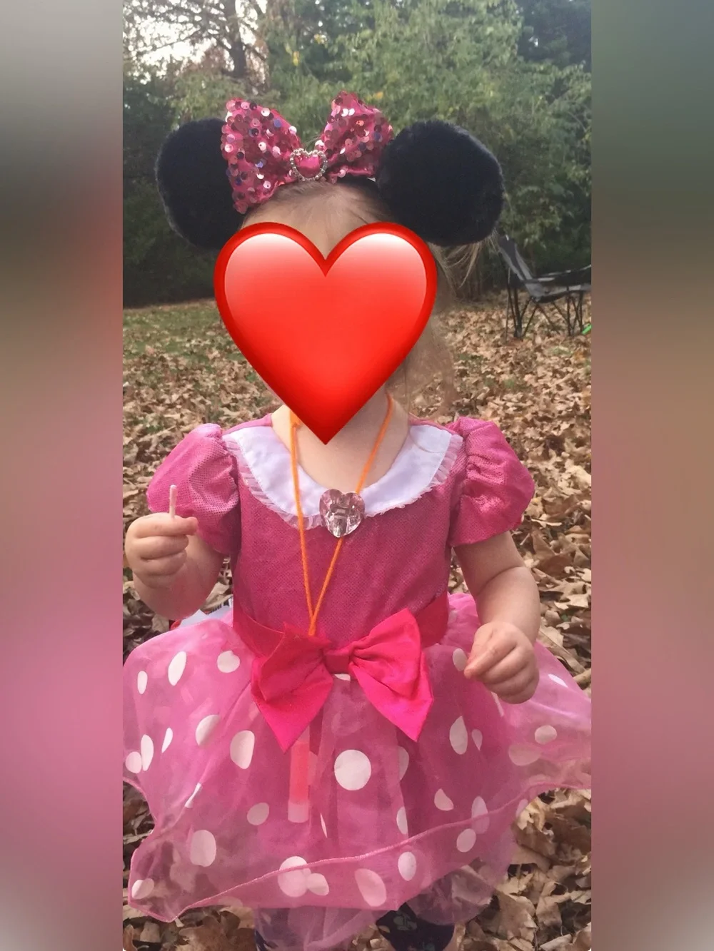 Disney Pink & White Polka Dot Minnie Mouse Costume Dress w/diaper cover 12-18 M