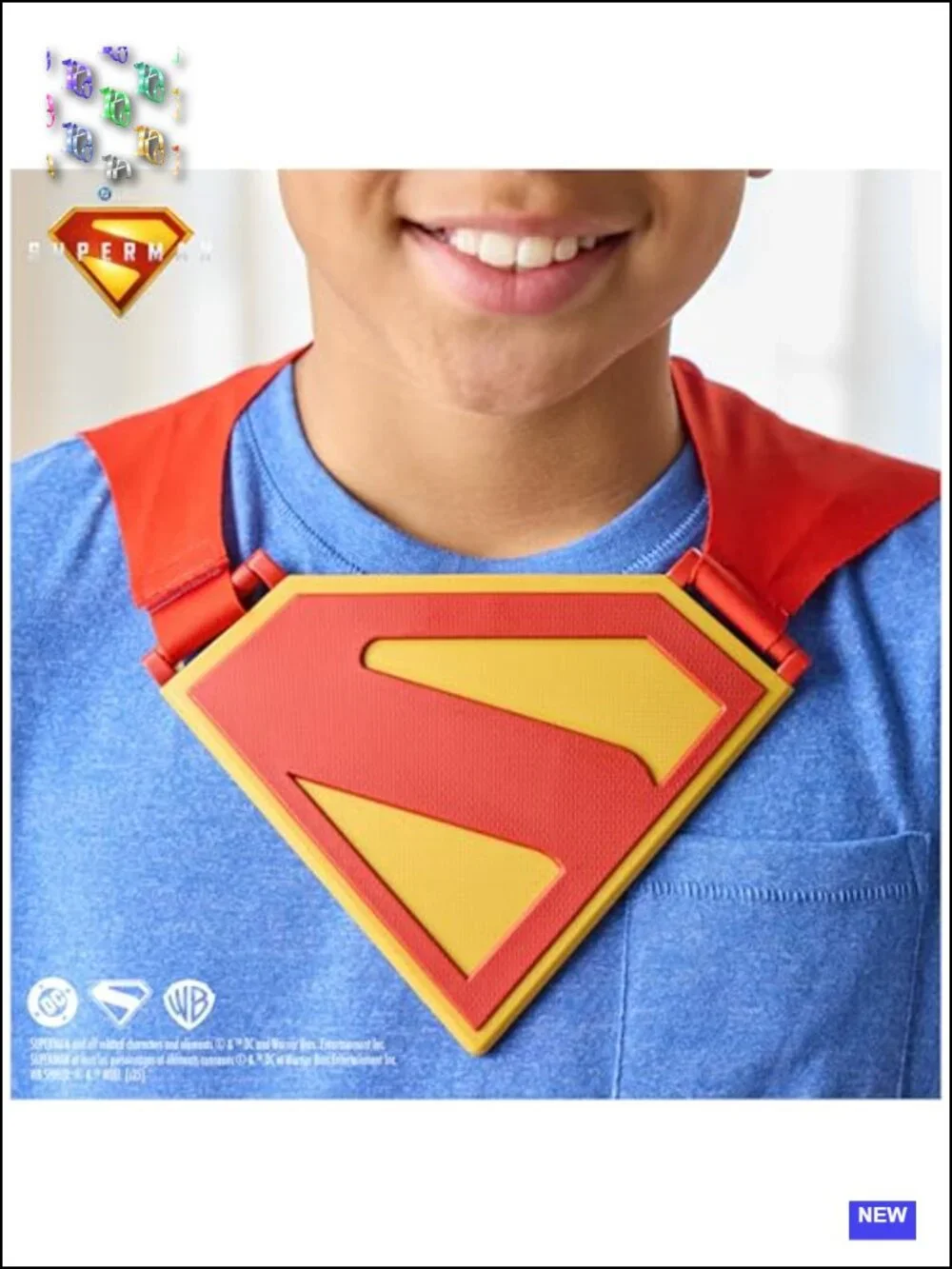 Superman Power Cape Set for Kids Halloween Costume with Chest Plate and