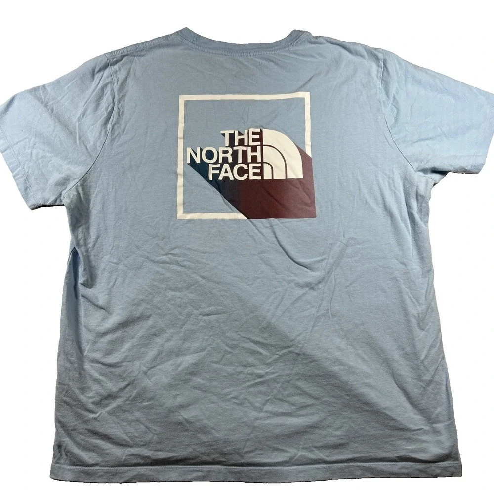 The North Face Women Shirt XL Light Blue Graphic Crew Neck Pullover