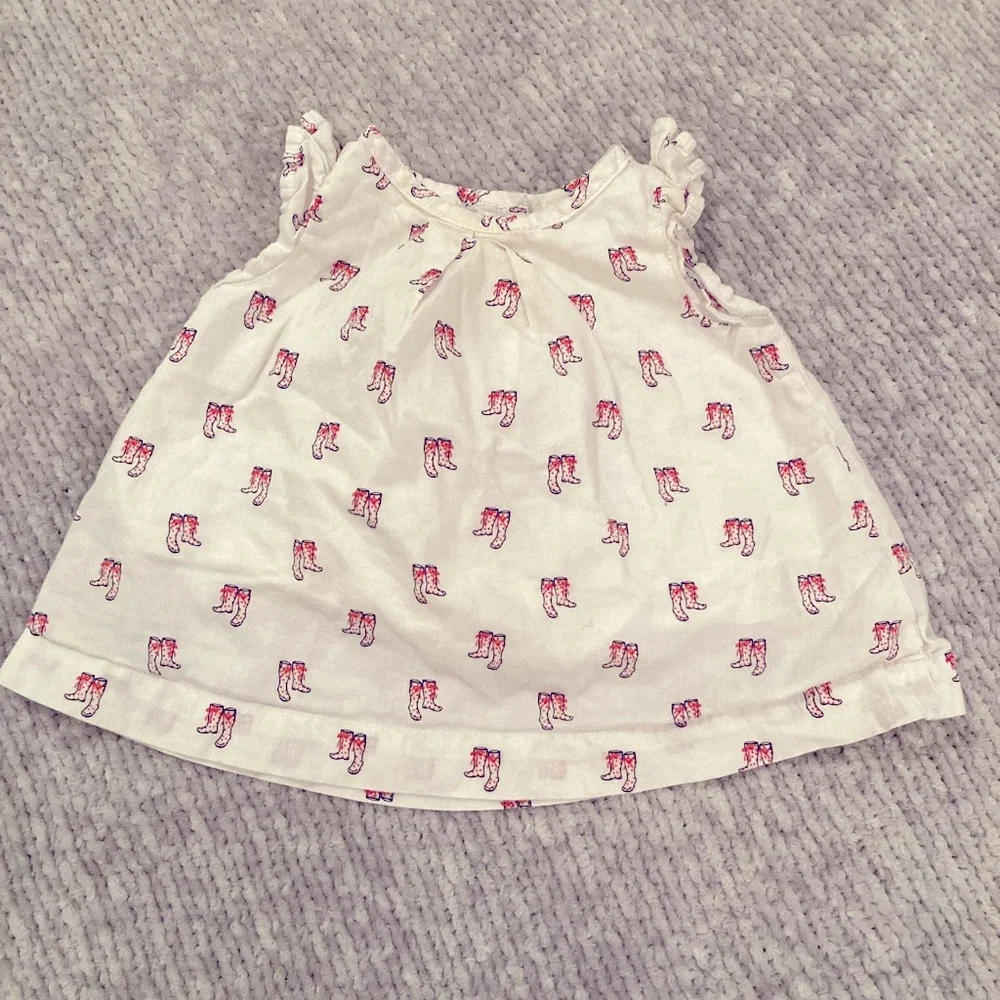 Paddington Bear for baby Gap Top‎ Blouse Boot Print 3-6 months