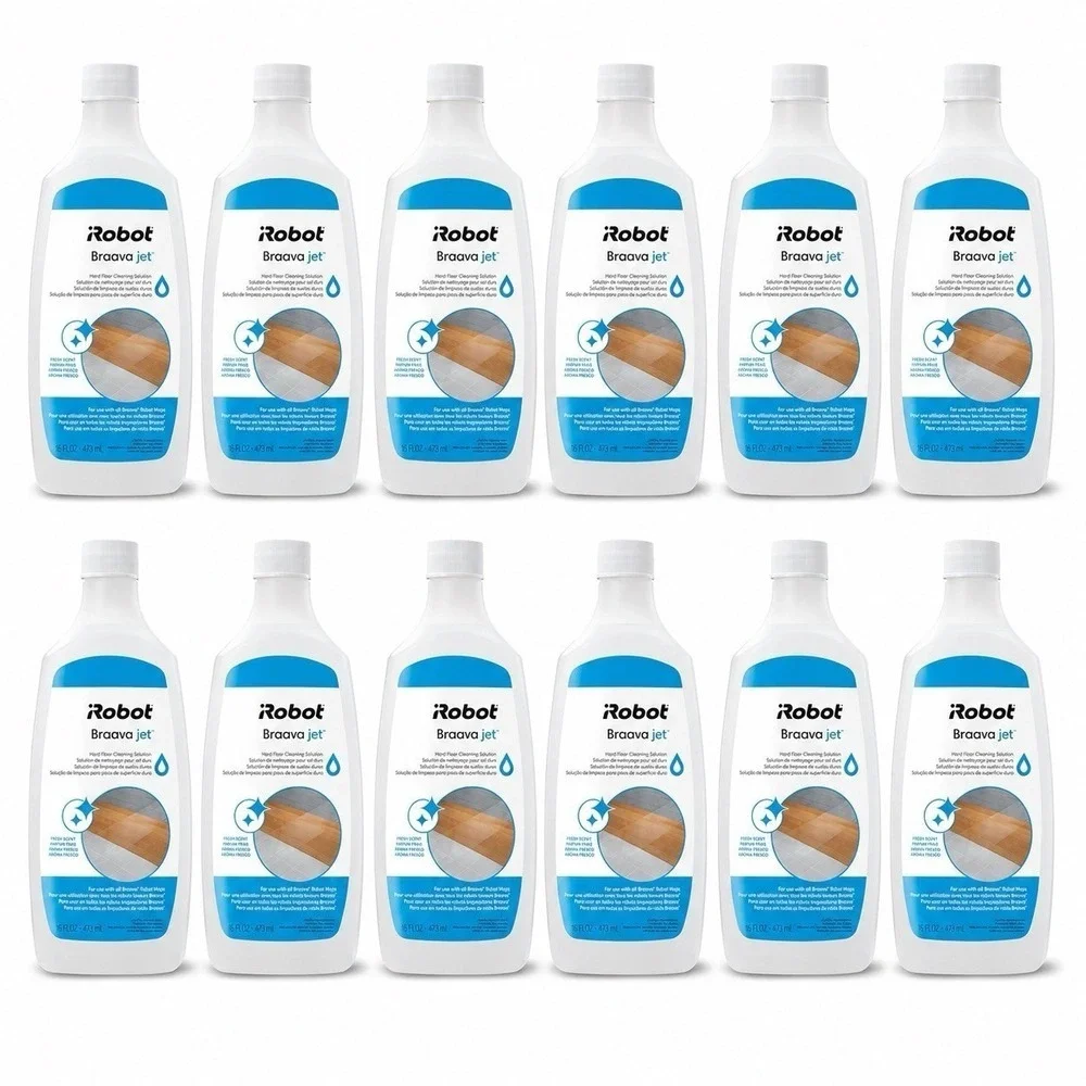 12 Bottles iRobot Braava Jet Hard Floor Cleaning Solution Fresh Scent 16 oz Each