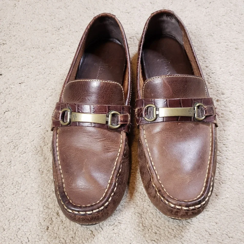 COLE HAAN Mens Shoes Size 10.5M Brown Leather Driving Moccasin Loafers Horse Bit