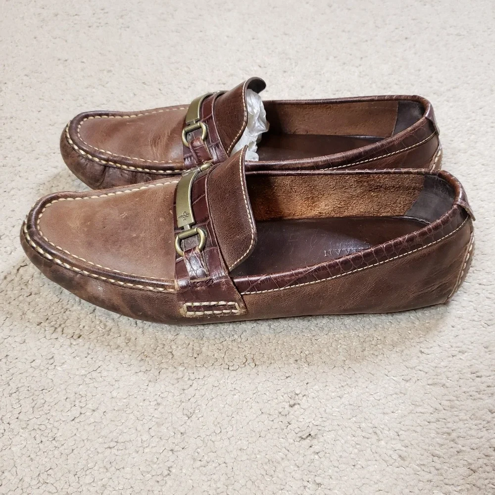 COLE HAAN Mens Shoes Size 10.5M Brown Leather Driving Moccasin Loafers Horse Bit