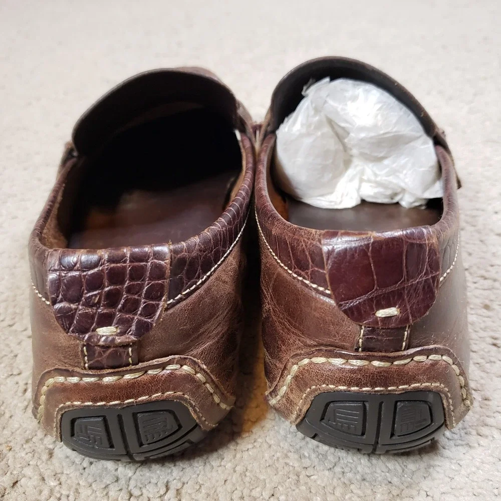 COLE HAAN Mens Shoes Size 10.5M Brown Leather Driving Moccasin Loafers Horse Bit