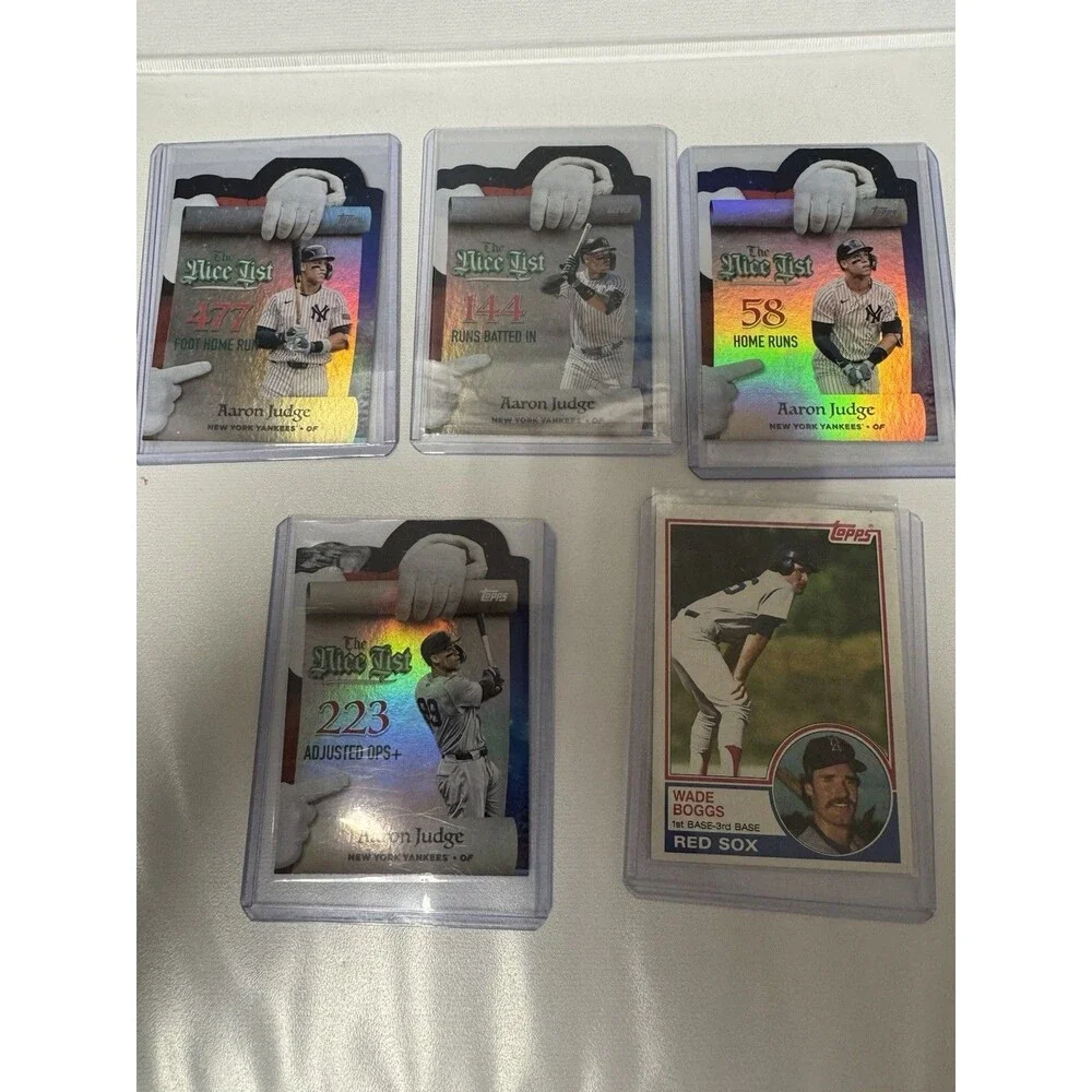 5 Card Bundle Aaron Judge Nice List Combo And Wade Boggs For Fun All Great Shape