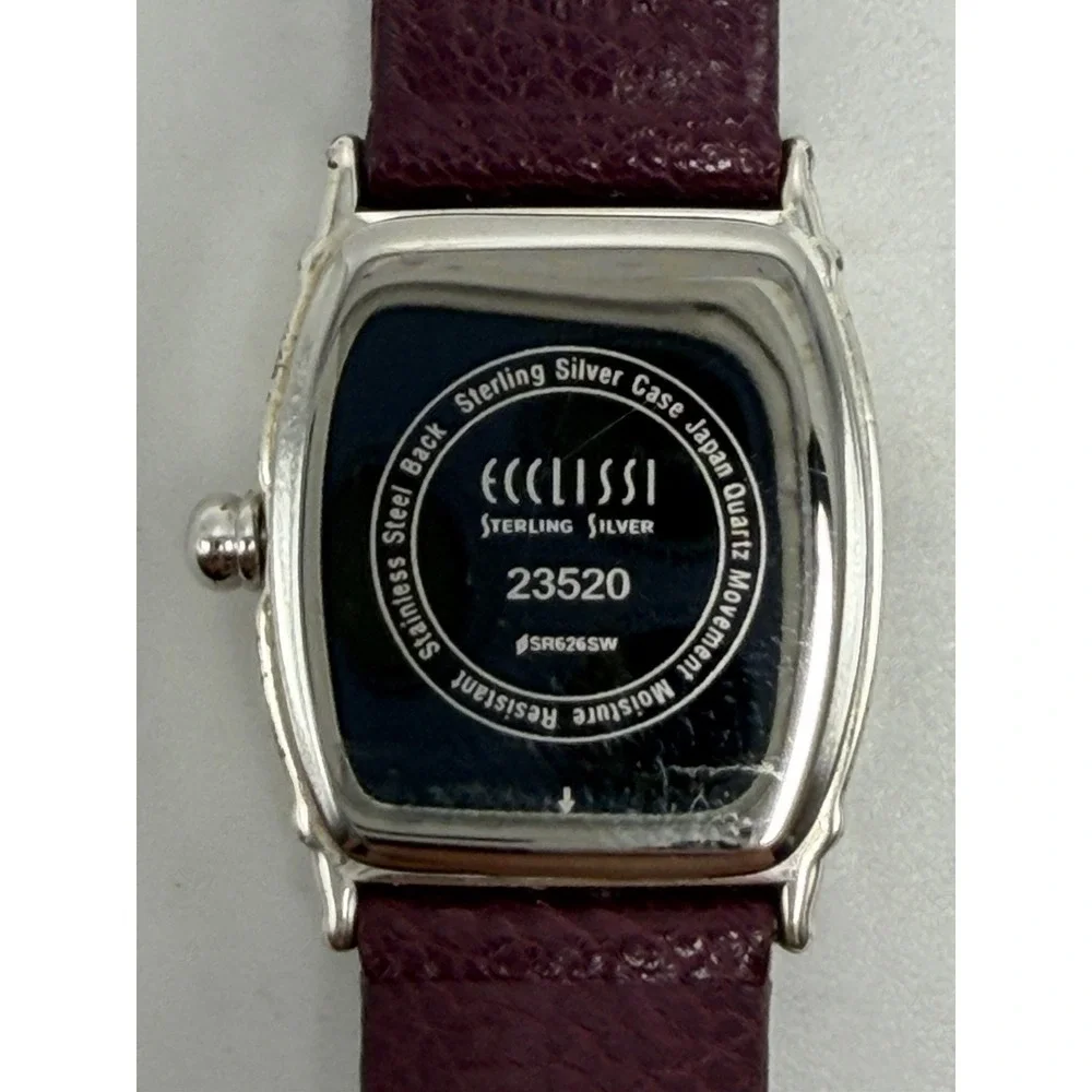 Ecclissi 23520 New Battery Sterling Silver 925 Ladies Watch 21MM 7.25