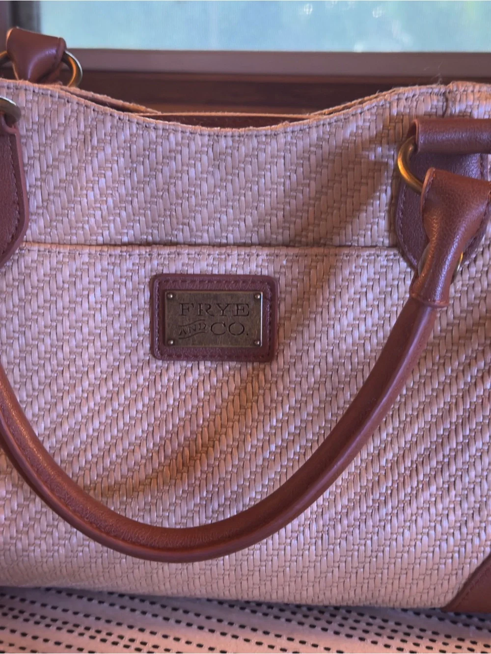 FRYE AND CO. straw tote
