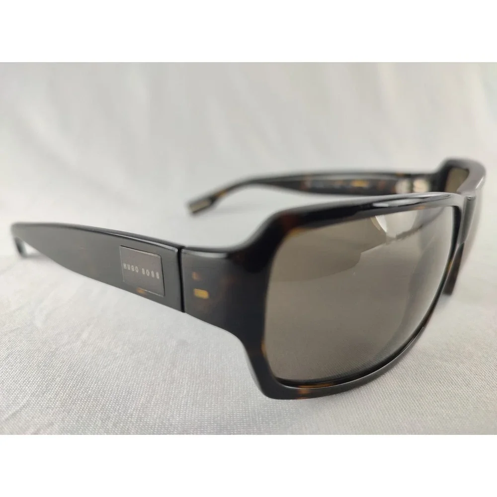 Hugo Boss BOSS 0168/U/S Tortoise Havana Rectangle‎ Wrap Sunglasses Made In Italy