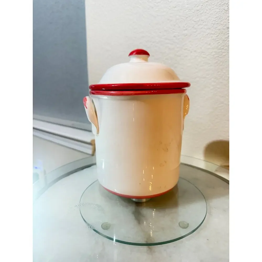 Ceramica Toscana Italian Ceramic Cookie Jar Tuscan Poppies Maestri Artigiani