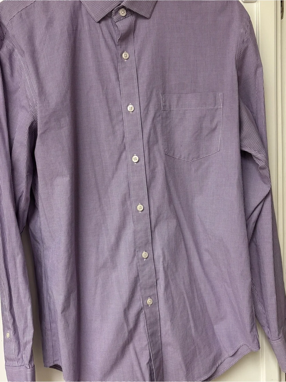 J. Crew Lavender Micro-Check Dress Shirt