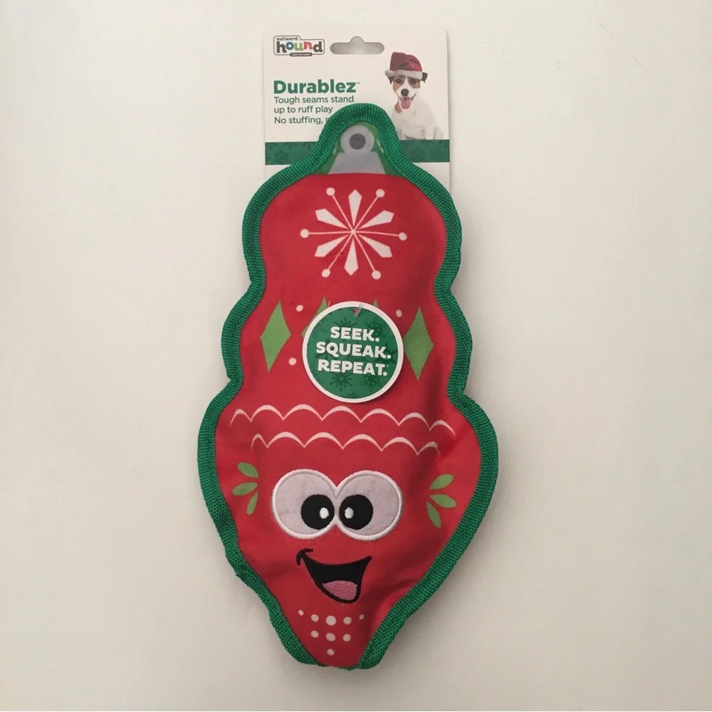 Dog Toy 12” Outward Hound Durables  Squeakers Christmas Ornament NEW