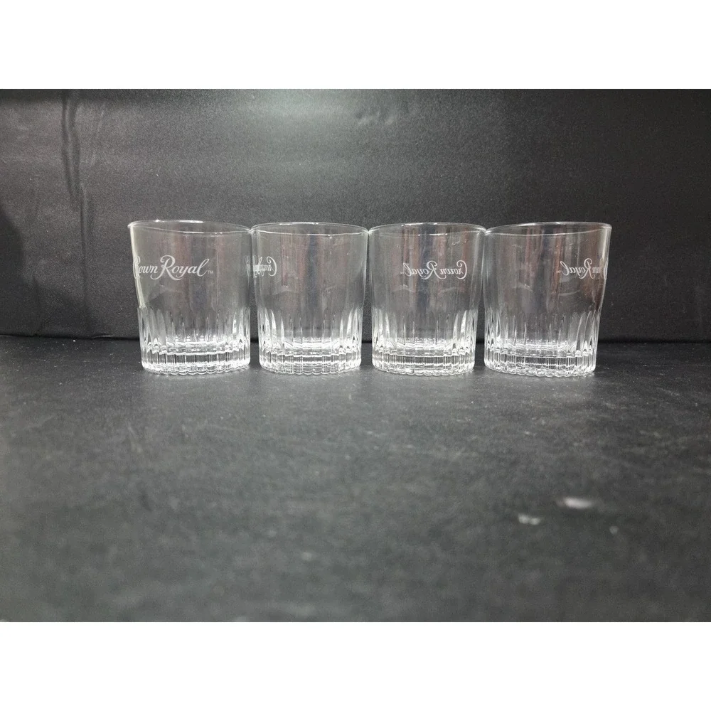 Crown Royal Whiskey Rocks Glasses, Set of 4, Limited Ed, Scotch Whiskey‎ Glass